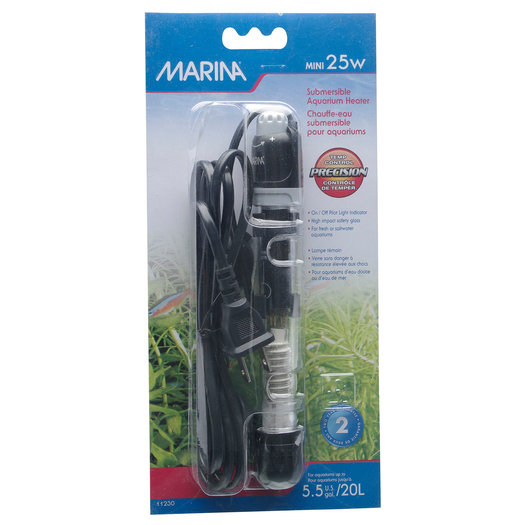 Chauffe-eau submersible Marina, mini, 25 W, 15 cm (6 po)