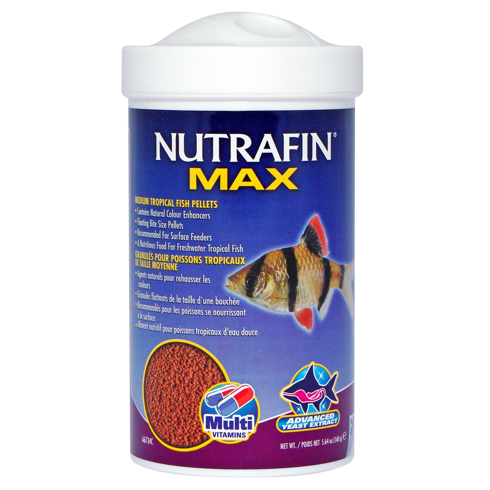 Granulés Nutrafin Max pour poissons tropicaux de taille moyenne, 160 g (5,64 oz)