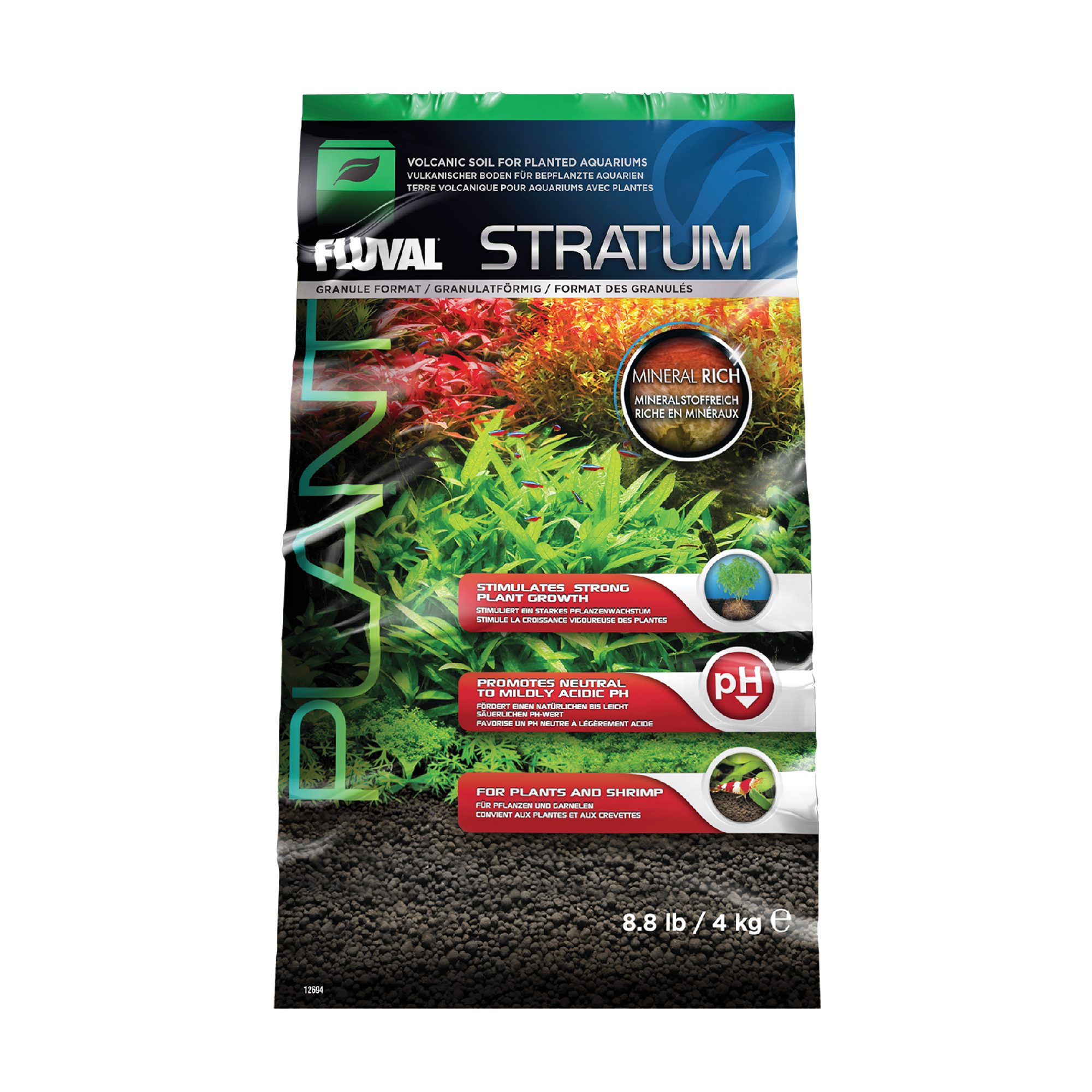 Substrat volcanique Stratum Fluval pour aquariums, 4 kg (8,8 lb)