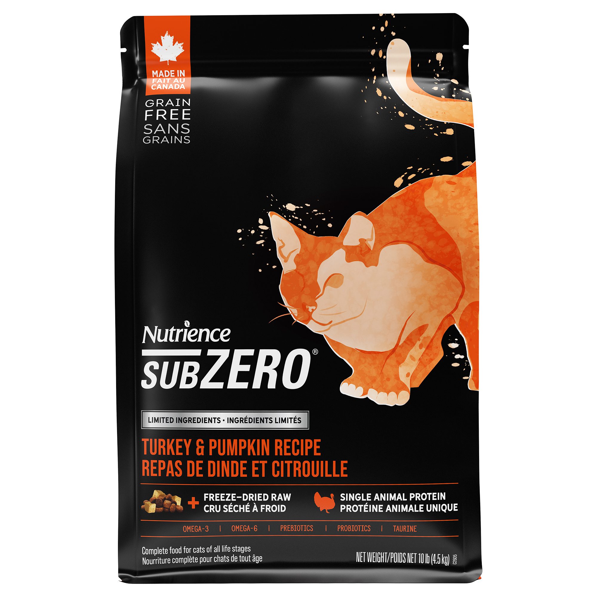 Nutrience SubZero Limited Ingredient Cat Food - Turkey & Pumpkin Recipe - 4.5 kg